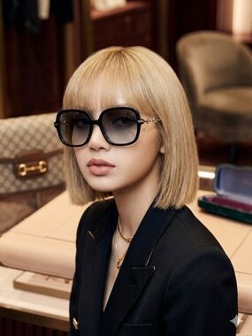Gucci Black And Gold Square Sunglasses NWT